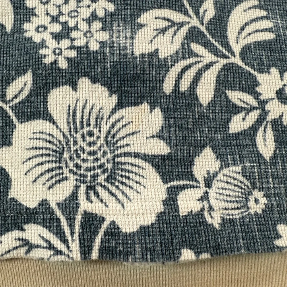 Polo Ralph Lauren Mens Medium Floral Shirt Cotton Blue White Short Sleeve - Picture 8 of 9